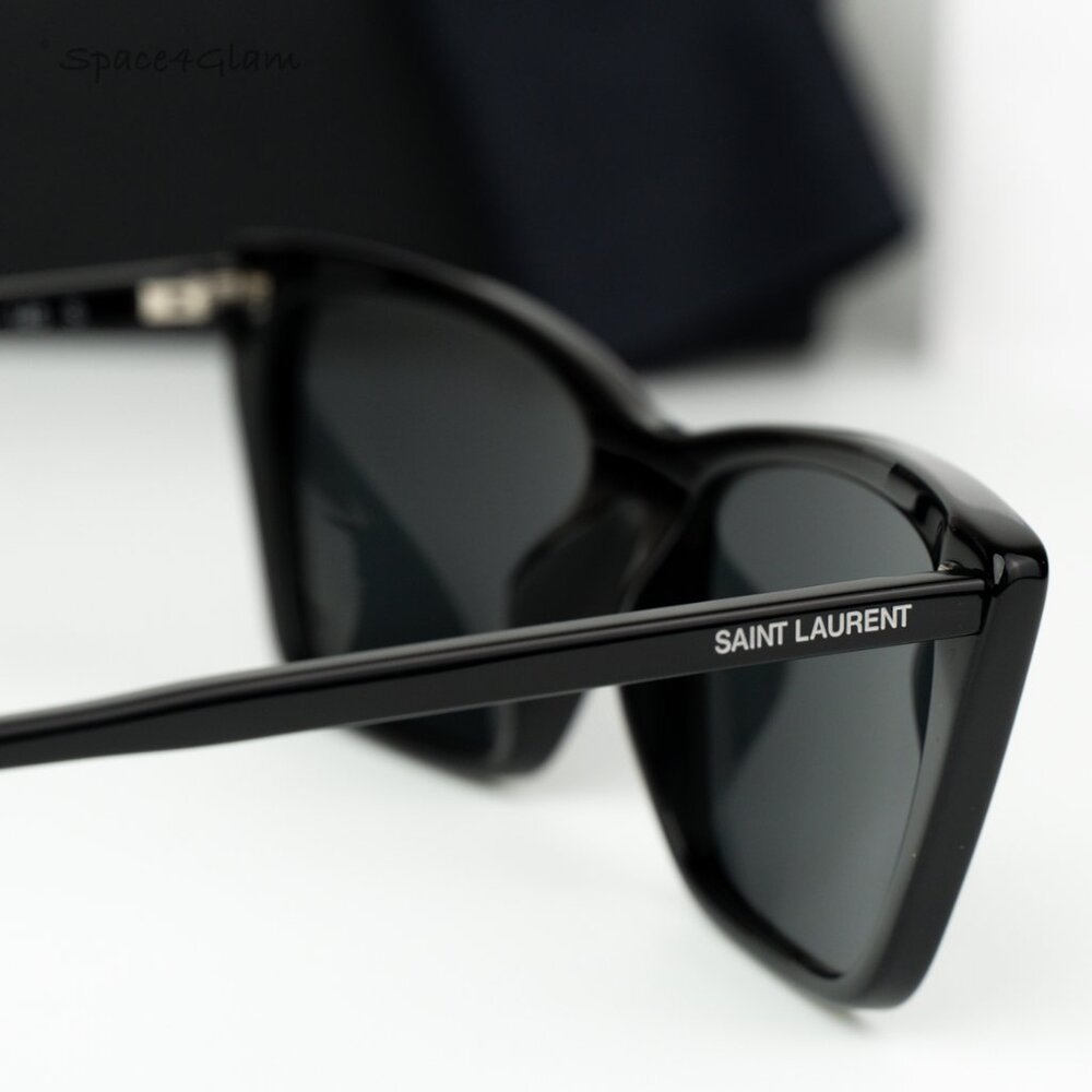 Saint Laurent Women Sunglasses Black Cat Eye SL737 MICA THIN 001 BRAND NEW - Picture 8 of 14